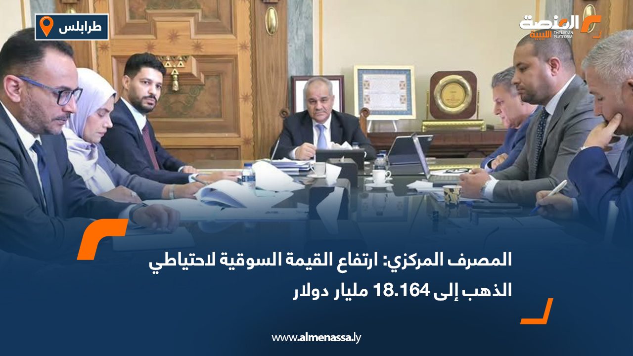 المصرف المركزي: ارتفاع القيمة السوقية لاحتياطي الذهب إلى 18.164 مليار دولار