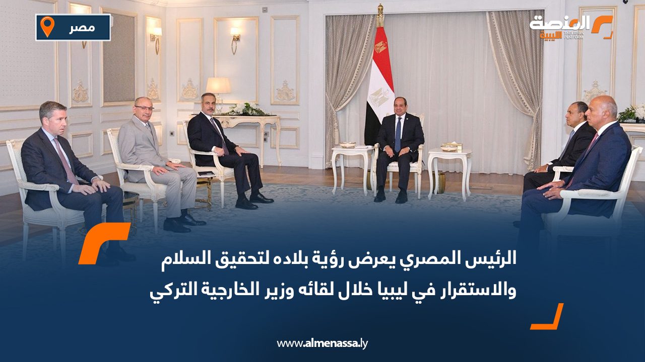 الرئيس المصري يعرض رؤية بلاده لتحقيق السلام والاستقرار في ليبيا خلال لقائه وزير الخارجية التركي