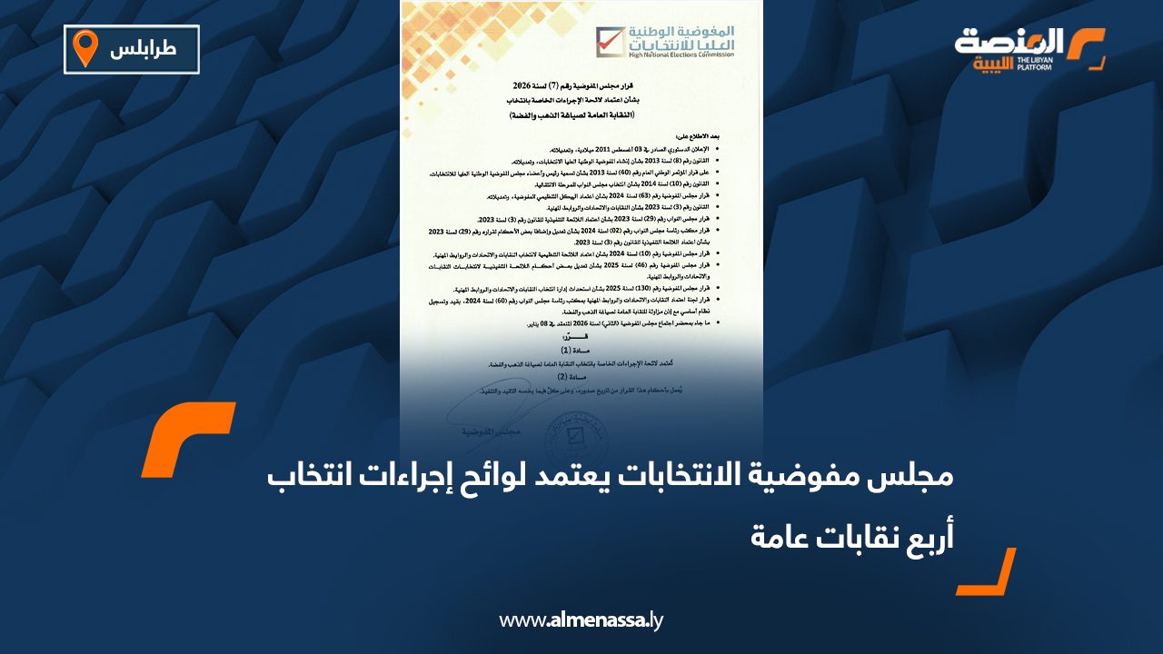 مجلس مفوضية الانتخابات يعتمد لوائح إجراءات انتخاب أربع نقابات عامة