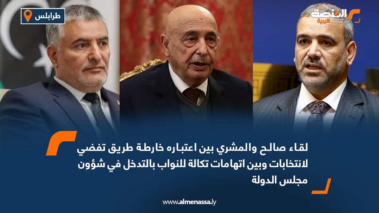 لقاء صالح والمشري بين اعتباره خارطة طريق تفضي لانتخابات وبين اتهامات تكالة للنواب بالتدخل في شؤون مجلس الدولة