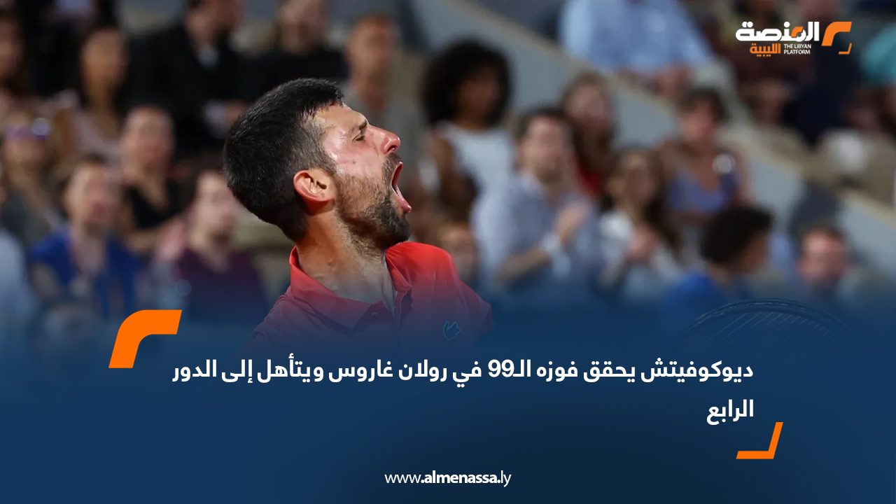 ديوكوفيتش يحقق فوزه الـ99 في رولان غاروس ويتأهل إلى الدور الرابع