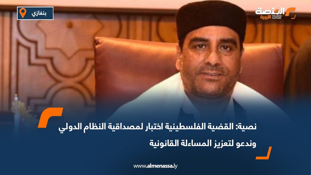 نصية: القضية الفلسطينية اختبار لمصداقية النظام الدولي وندعو لتعزيز المساءلة القانونية