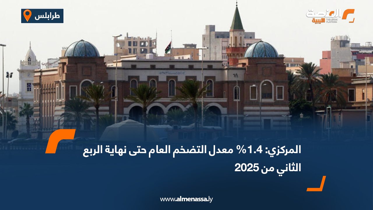المركزي: 1.4% معدل التضخم العام حتى نهاية الربع الثاني من 2025