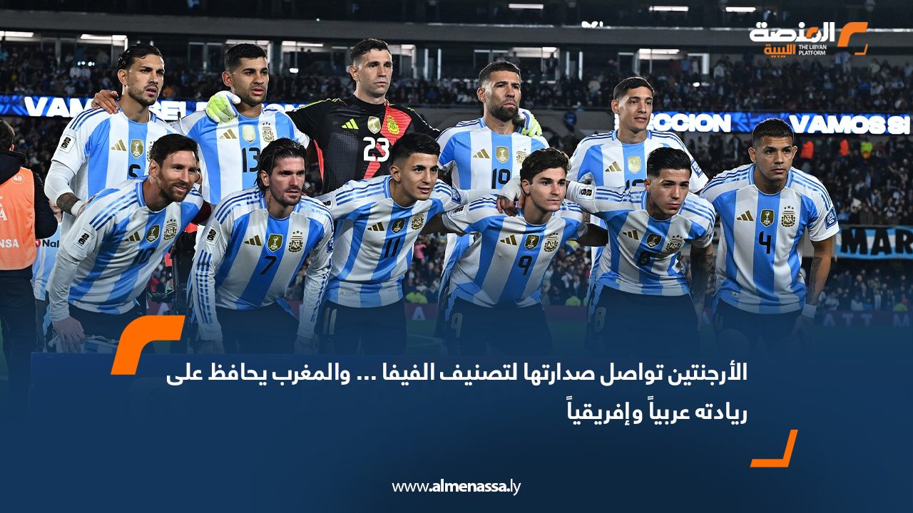 الأرجنتين تواصل صدارتها لتصنيف الفيفا... والمغرب يحافظ على ريادته عربياً وإفريقياً