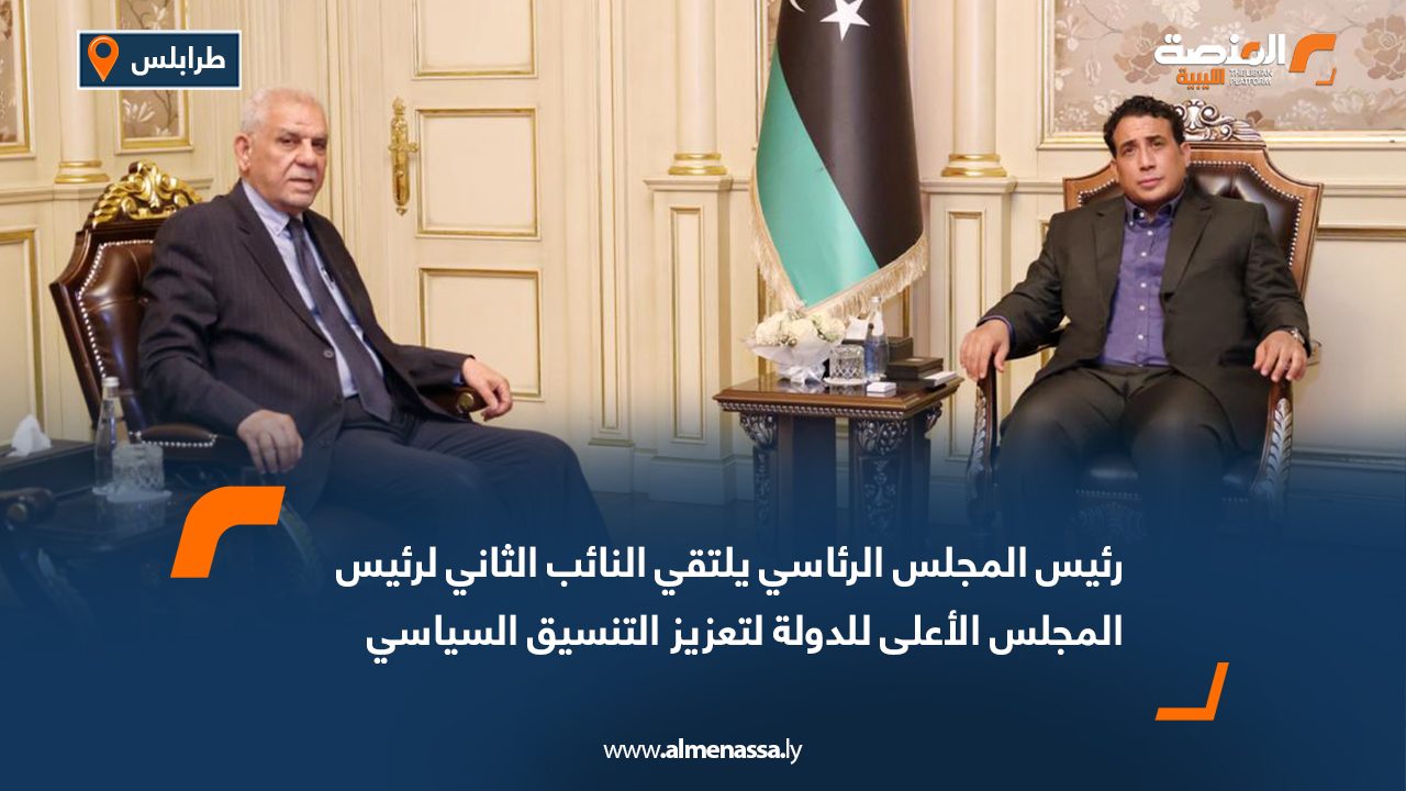 رئيس المجلس الرئاسي يلتقي النائب الثاني لرئيس المجلس الأعلى للدولة لتعزيز التنسيق السياسي