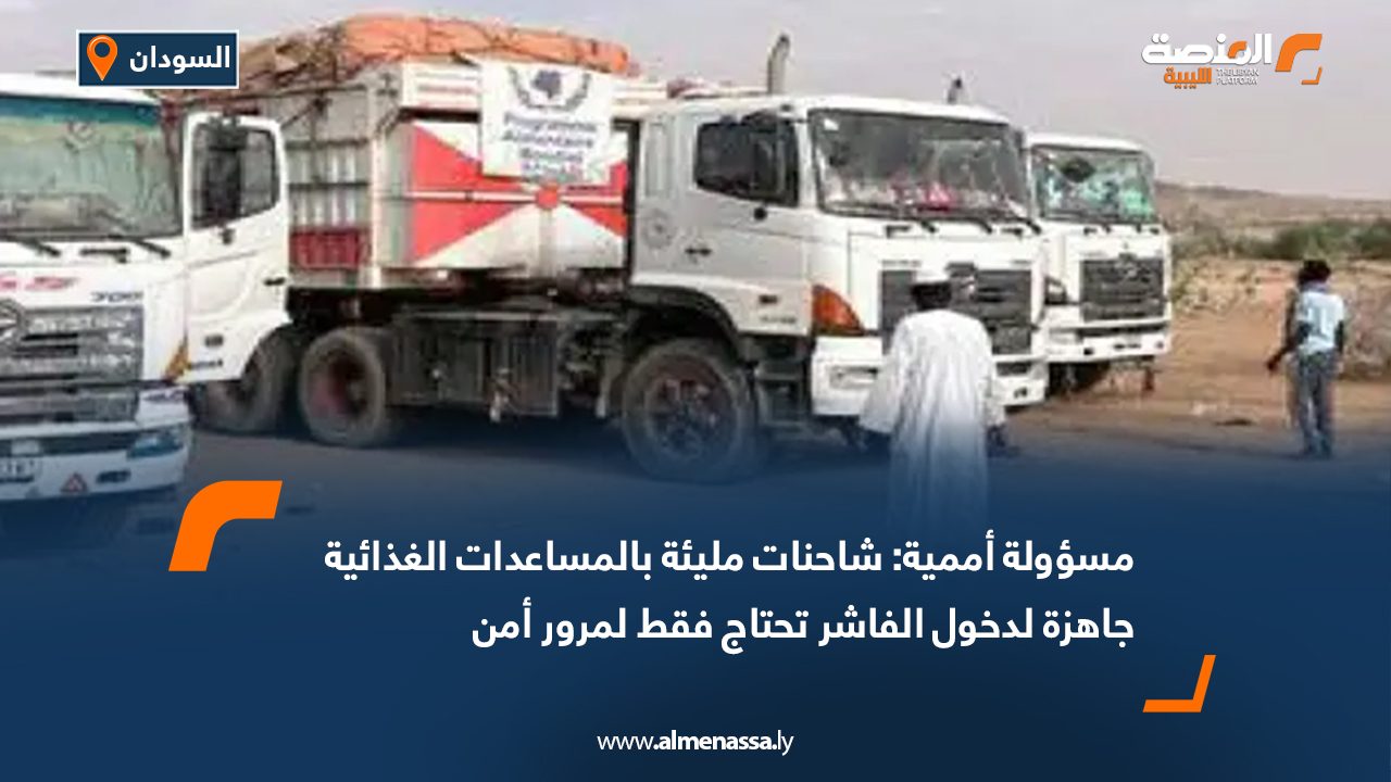 مسؤولة أممية: شاحنات مليئة بالمساعدات الغذائية جاهزة لدخول الفاشر تحتاج فقط لمرور أمن