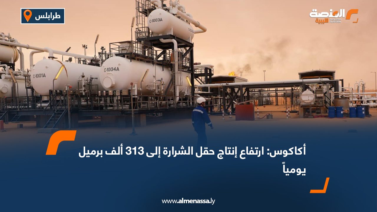 أكاكوس: ارتفاع إنتاج حقل الشرارة إلى 313 ألف برميل يومياً