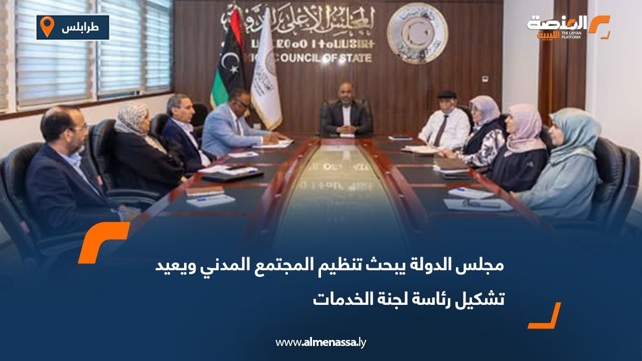 مجلس الدولة يبحث تنظيم المجتمع المدني ويعيد تشكيل رئاسة لجنة الخدمات