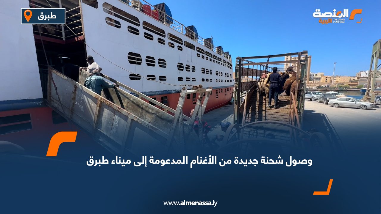 وصول شحنة جديدة من الأغنام المدعومة إلى ميناء طبرق