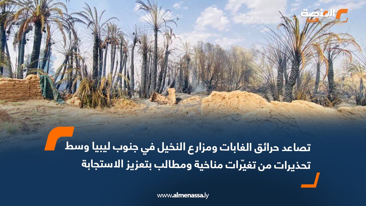 تصاعد حرائق الغابات ومزارع النخيل في جنوب ليبيا وسط تحذيرات من تغيّرات مناخية ومطالب بتعزيز الاستجابة