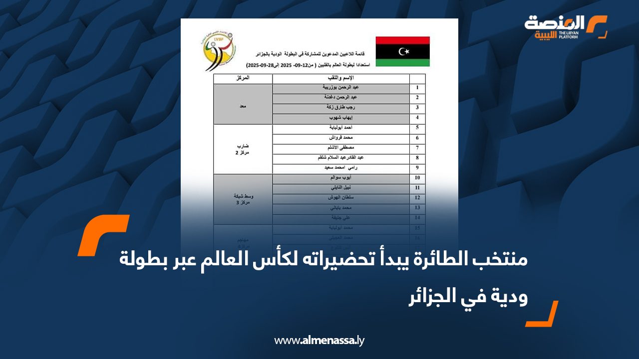 منتخب الطائرة يبدأ تحضيراته لكأس العالم عبر بطولة ودية في الجزائر