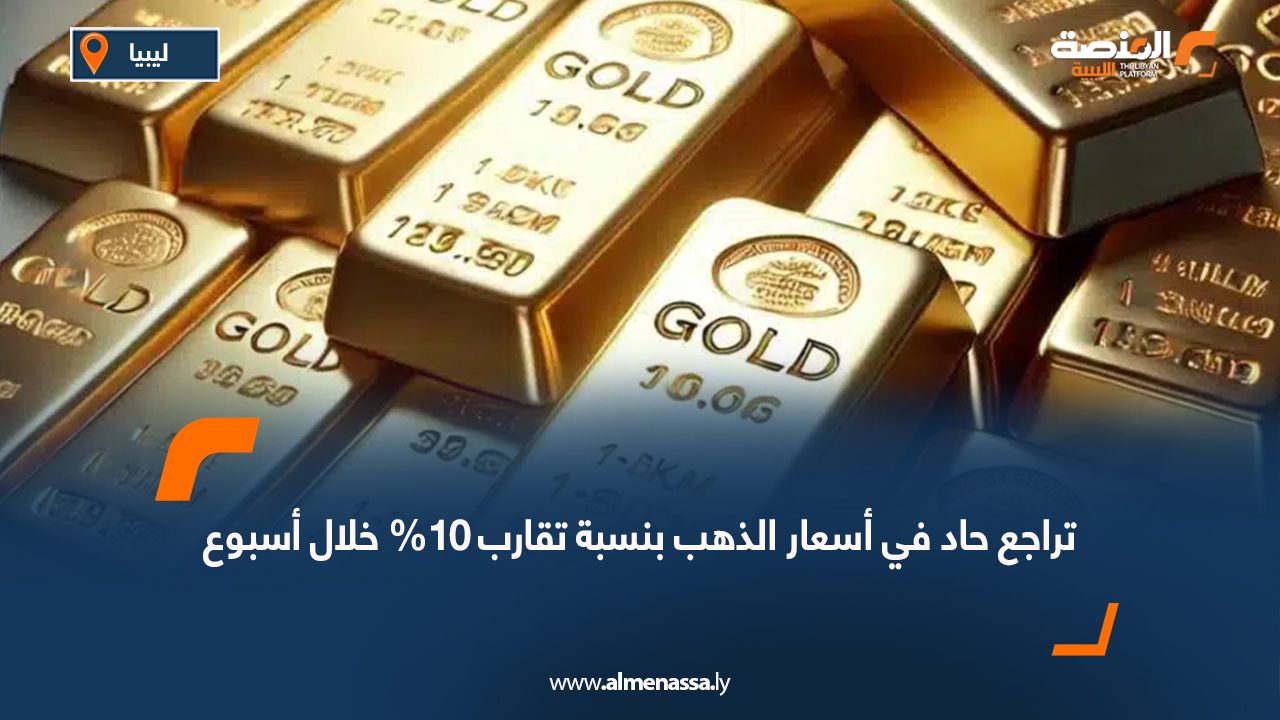 تراجع حاد في أسعار الذهب بنسبة تقارب 10% خلال أسبوع