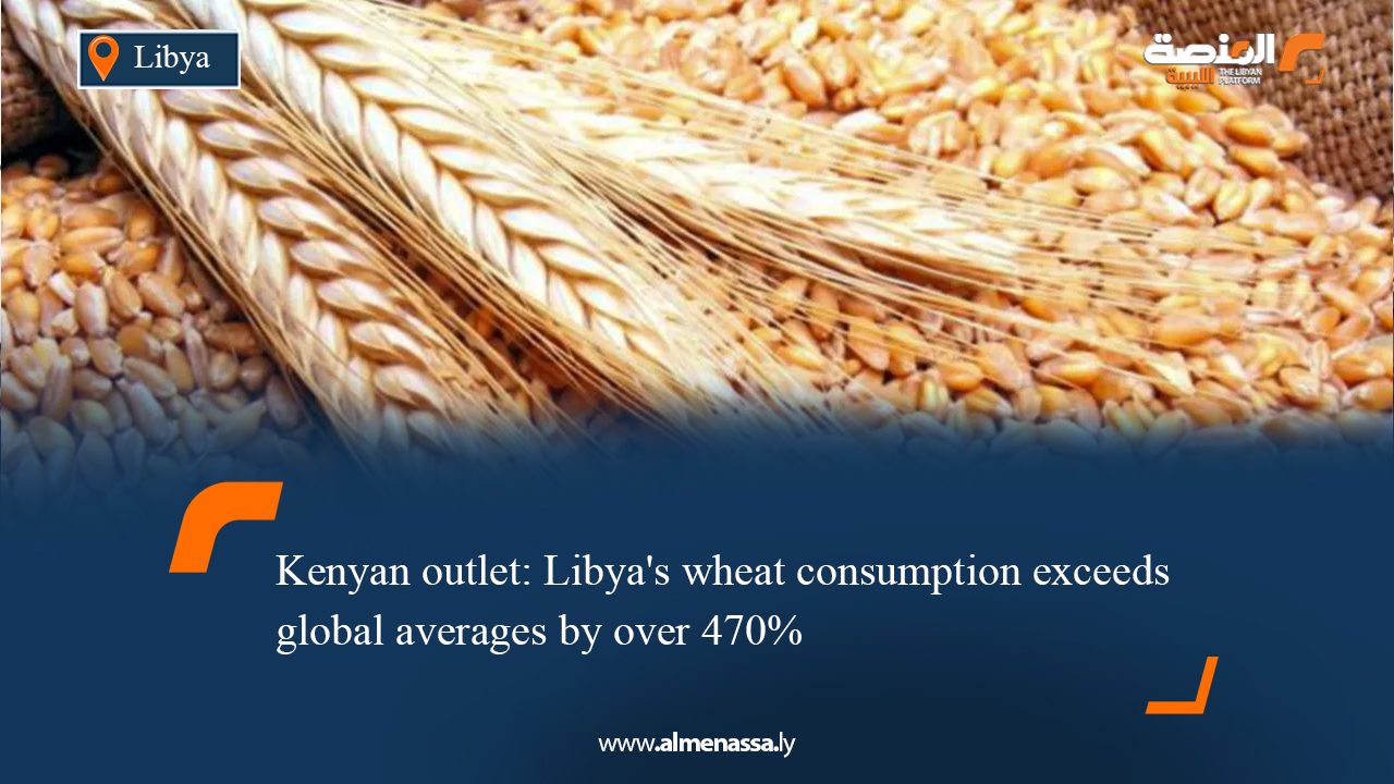 Kenyan outlet: Libya's wheat consumption exceeds global averages by over 470%