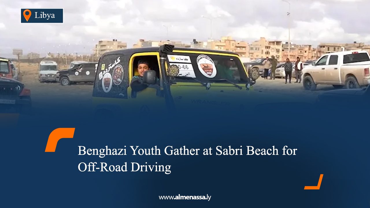 Benghazi Youth Gather at Sabri Beach for Off-Road Driving